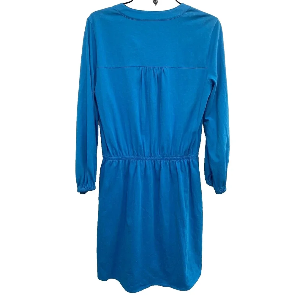 Lilly Pulitzer Beckett Dress in Ariel Blue pima cotton 3/4 sleeve sz M A000419 - Picture 3 of 7